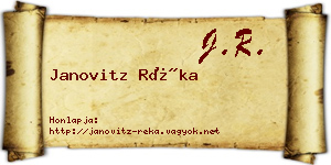 Janovitz Réka névjegykártya